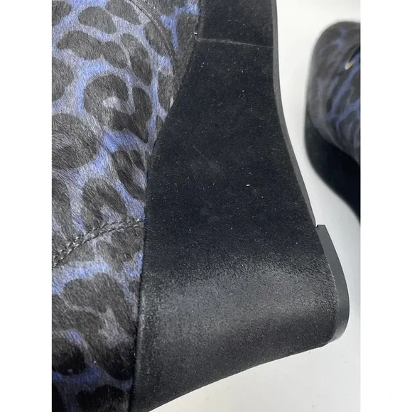 NEW NWT Nicole Laser Blue Leopard Animal Print Platform Leather Shoe Sz 8.5 & 10 - Picture 11 of 11